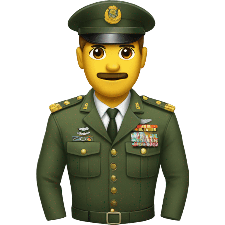 León con ropa militar emoji