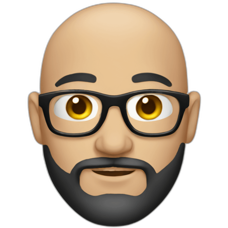 Tattooed man bald with glasses and beard emoji