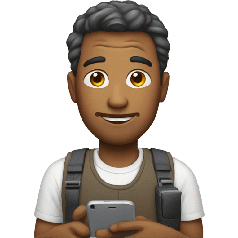 Man with iphone emoji