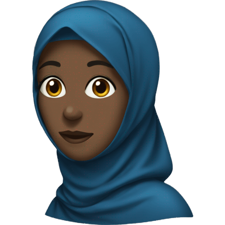 Black Muslim blue-niqab emoji