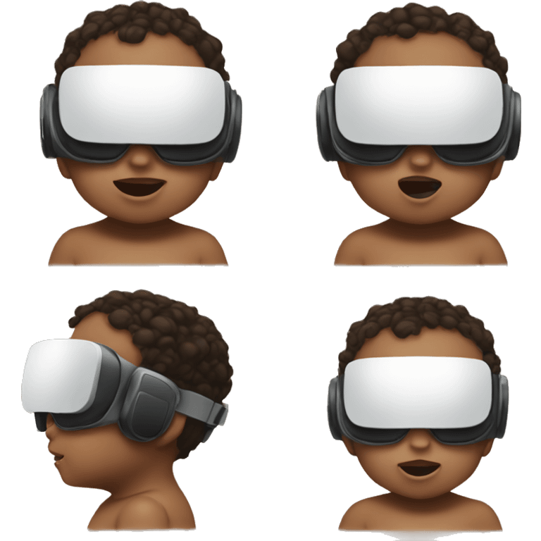 A baby using a meta VR headset emoji