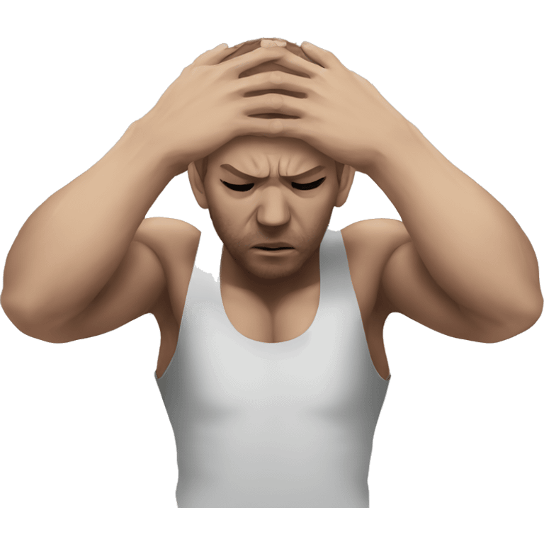 an mma fighter in pain covering his face emoji