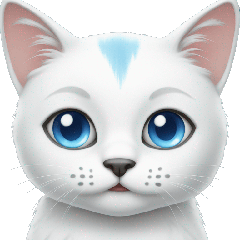 Cute white cat with blue eyes  emoji