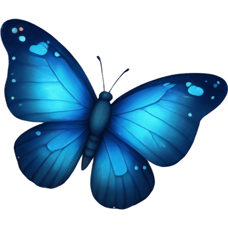 blue butterfly with stars from night sky emoji