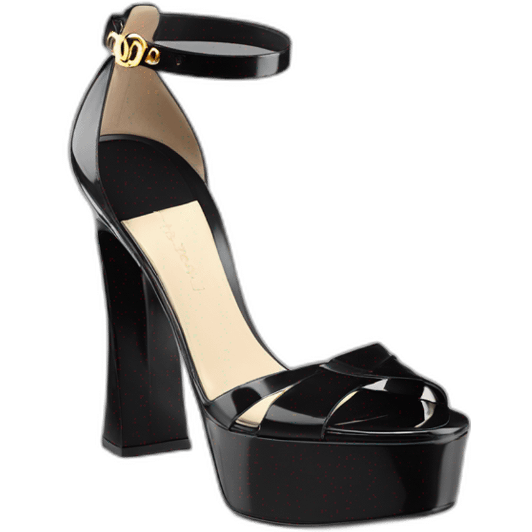 Ysl TRIBUTE PLATFORM SANDAL black PATENT LEATHER emoji