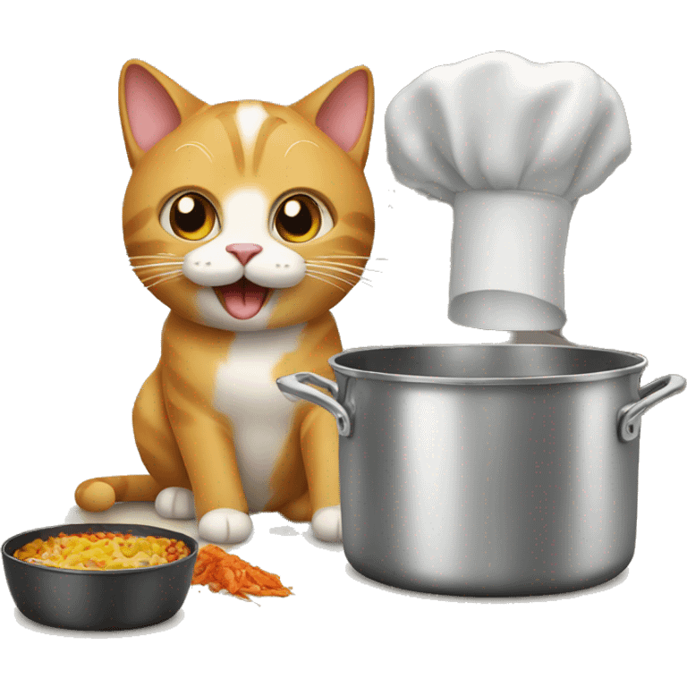 CAT cooking emoji