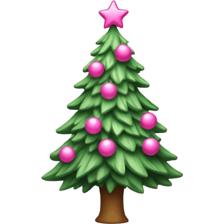 A pink Christmas tree emoji