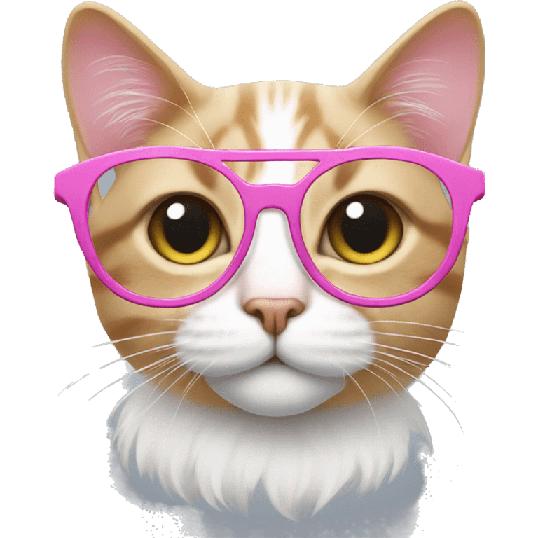 cat in pink glasses emoji