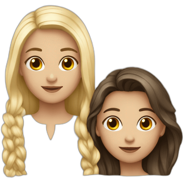 two friends girls Armenian and white Romanian emoji