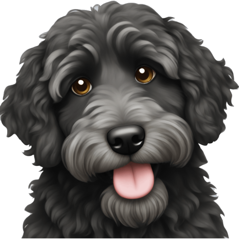 Black aussiedoodle emoji