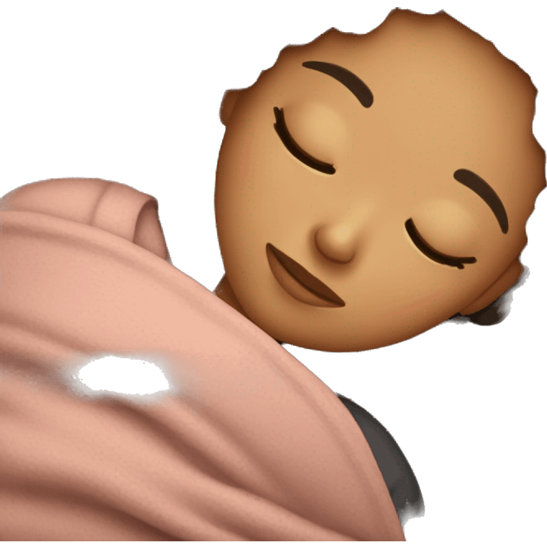 brunette girl sleeping cozy emoji