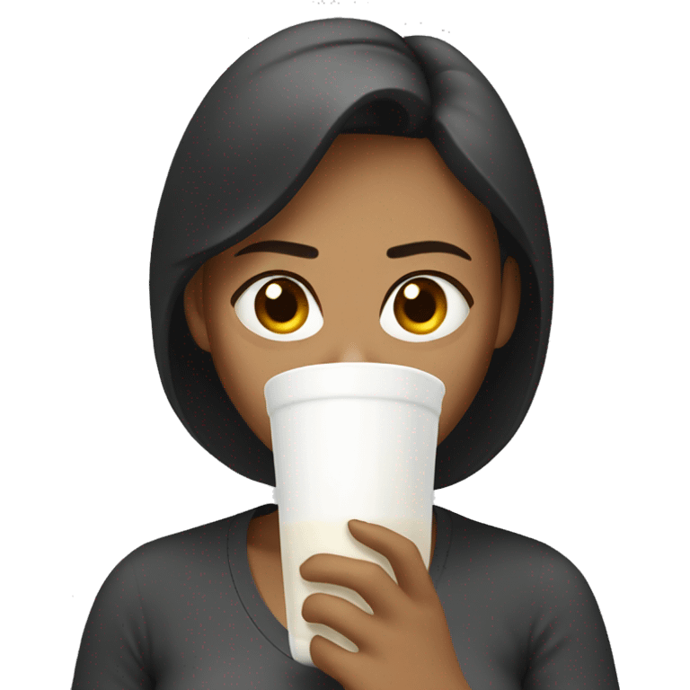 woman angry drinkinG milk  emoji