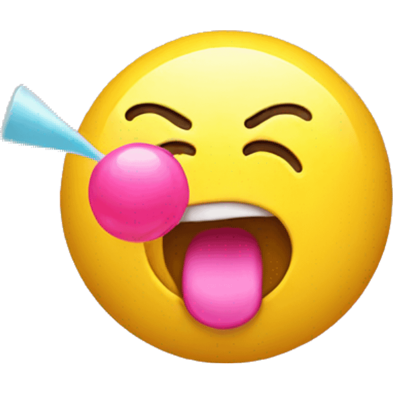 Yellow emoji blowing bubblegum emoji