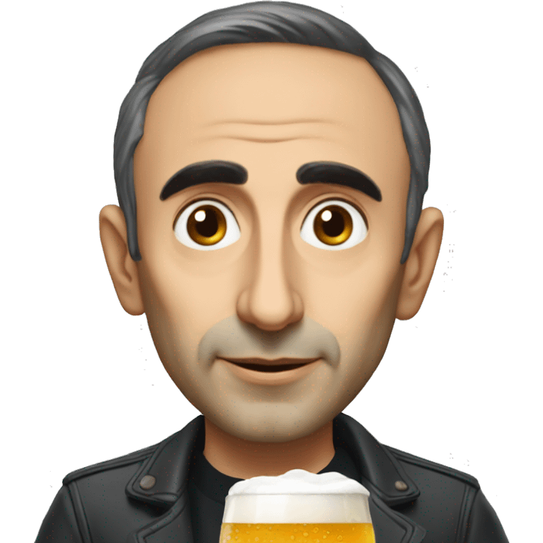 Éric Zemmour who drinks a beer emoji