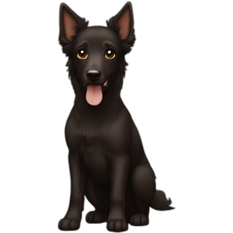 Australian kelpie solid brown with Black poodle emoji