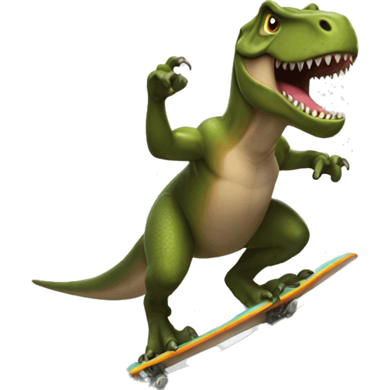 trex surfing emoji