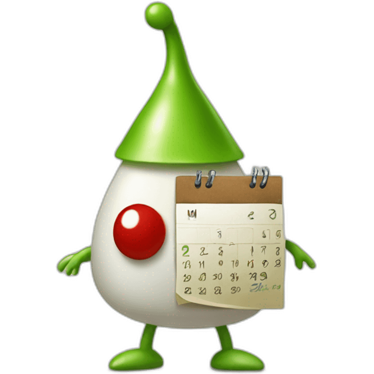 Pikmin with a calendar emoji