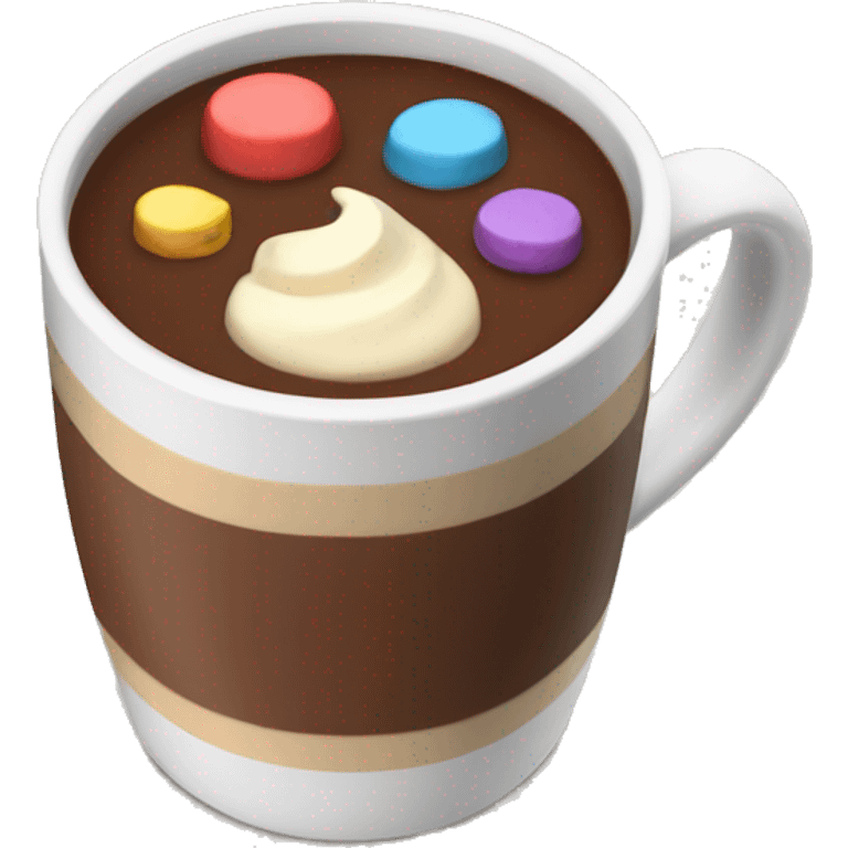 a rainbow hot chocolate emoji