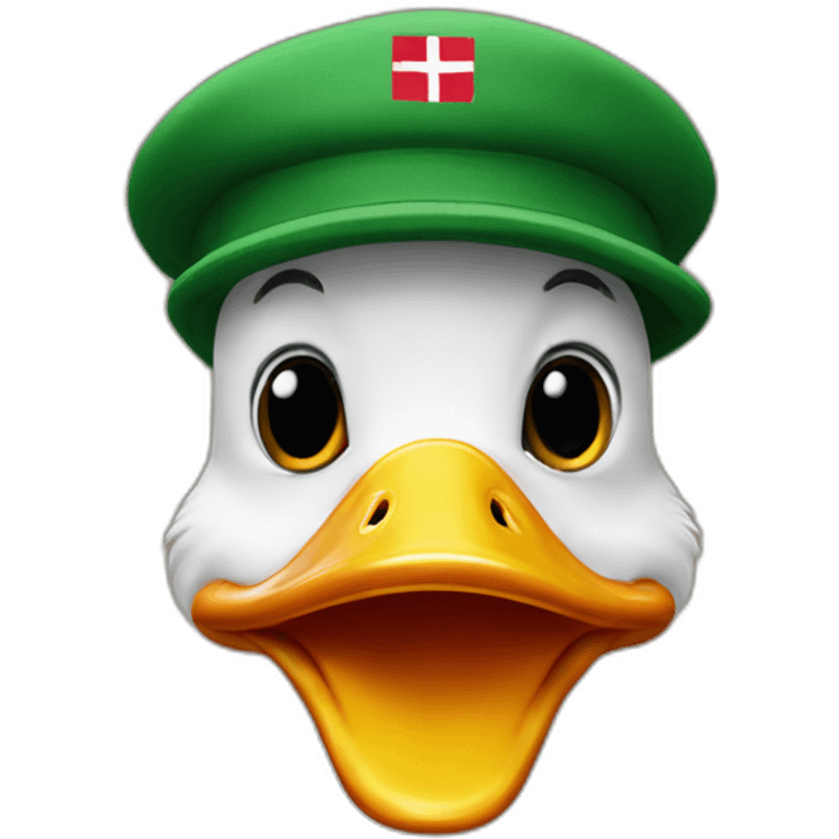 duck with danish flag cap emoji