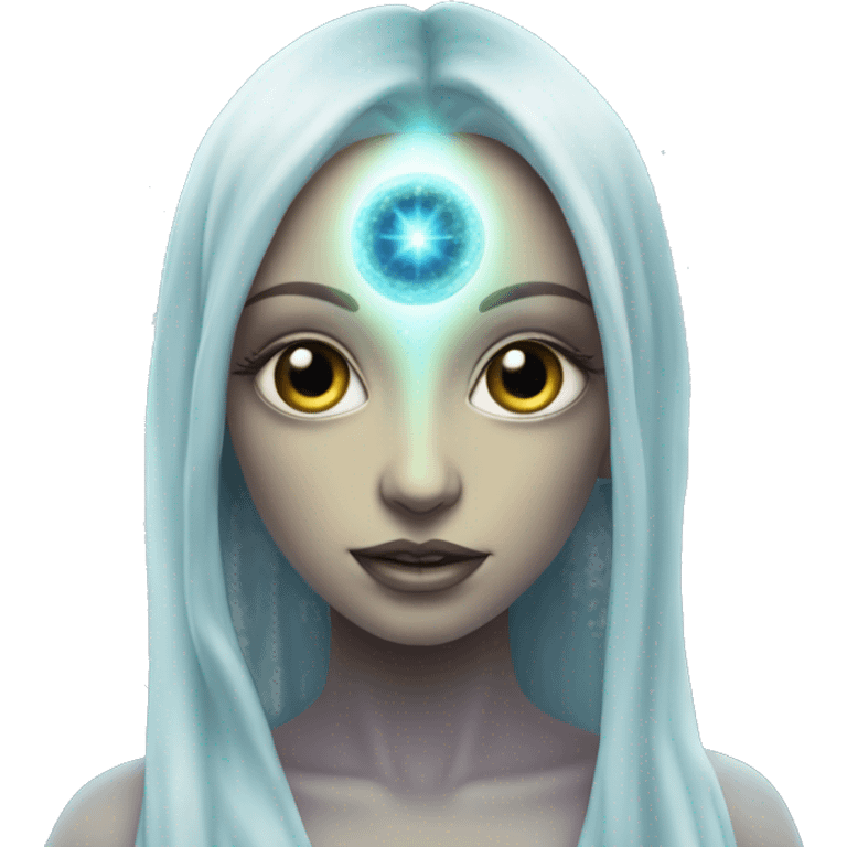 Pleiadian alien female third eye emoji