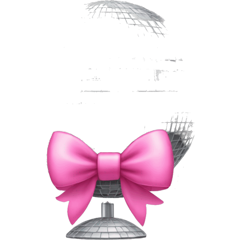 mirrorball with pink bow  emoji