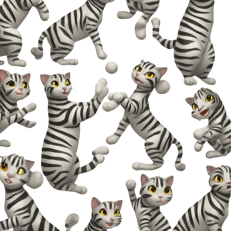 Cat juggling zebras emoji