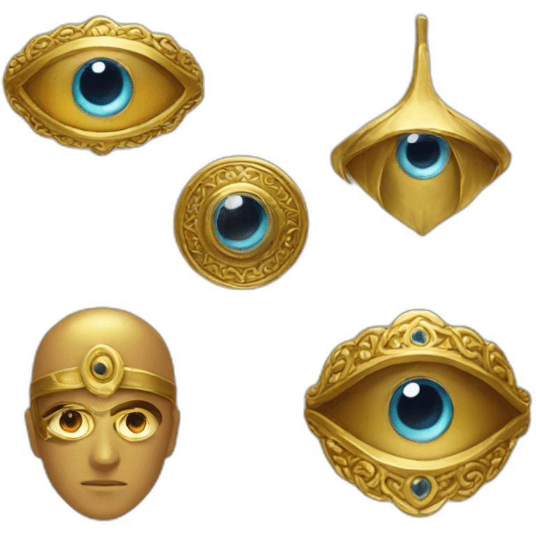 Turkish bad eye protector and gold emoji