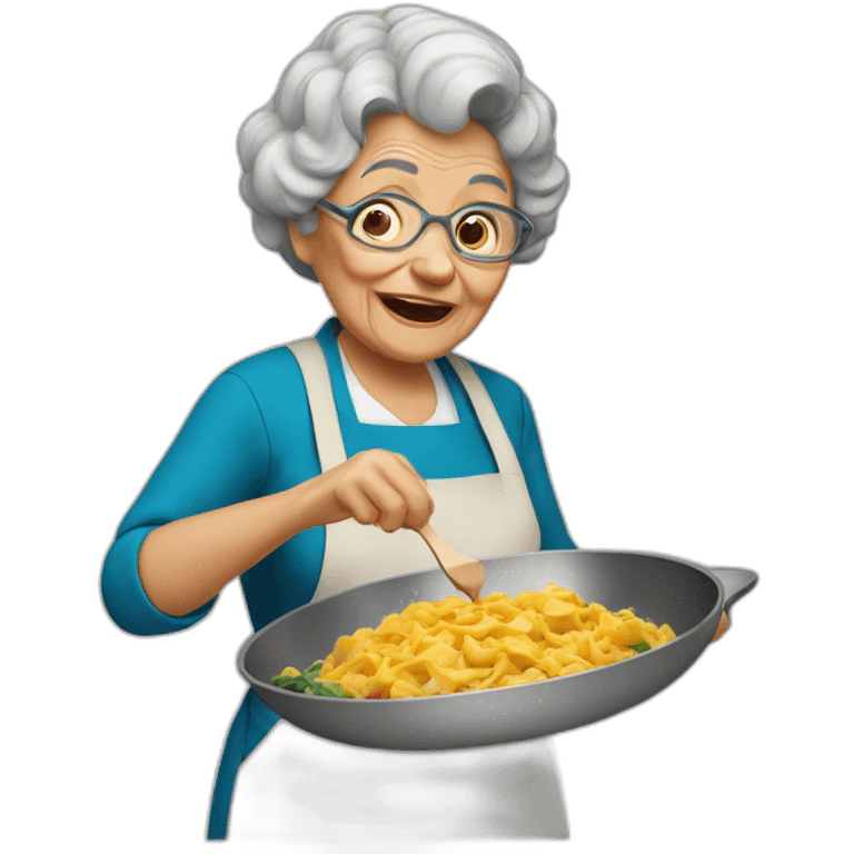 Granny coocking eat emoji