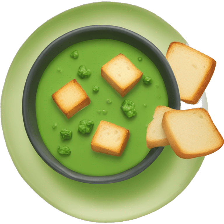 green soup with crouton emoji