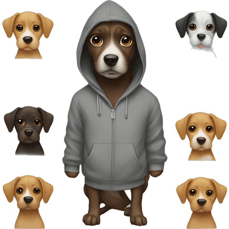 Dog wearing hoodie emoji