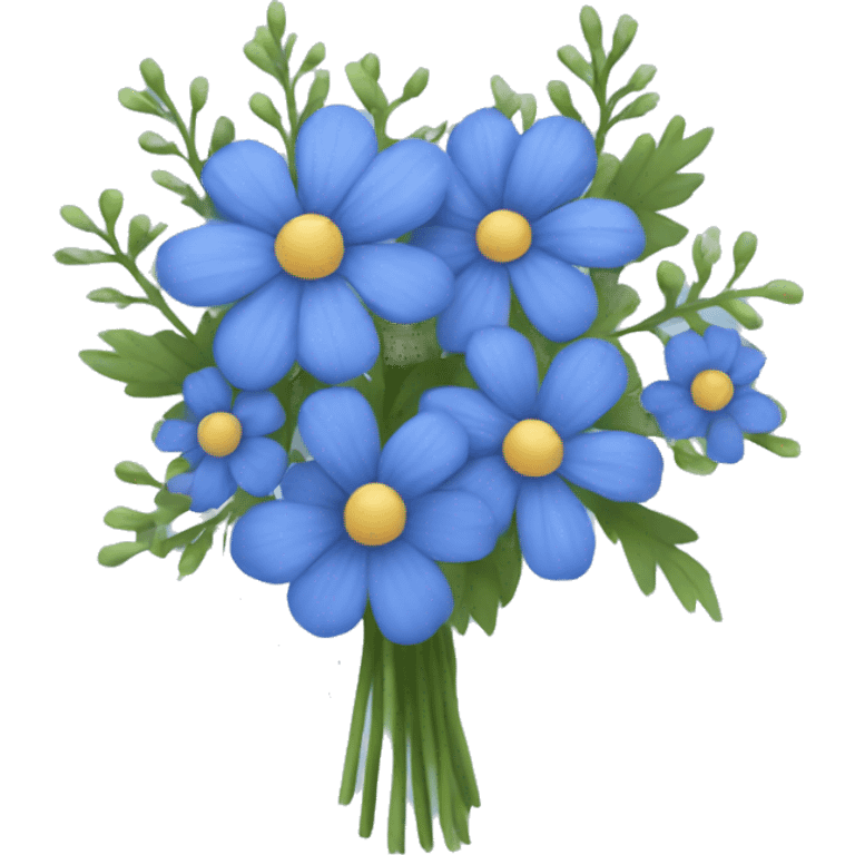 Blue wild flower bouquet  emoji