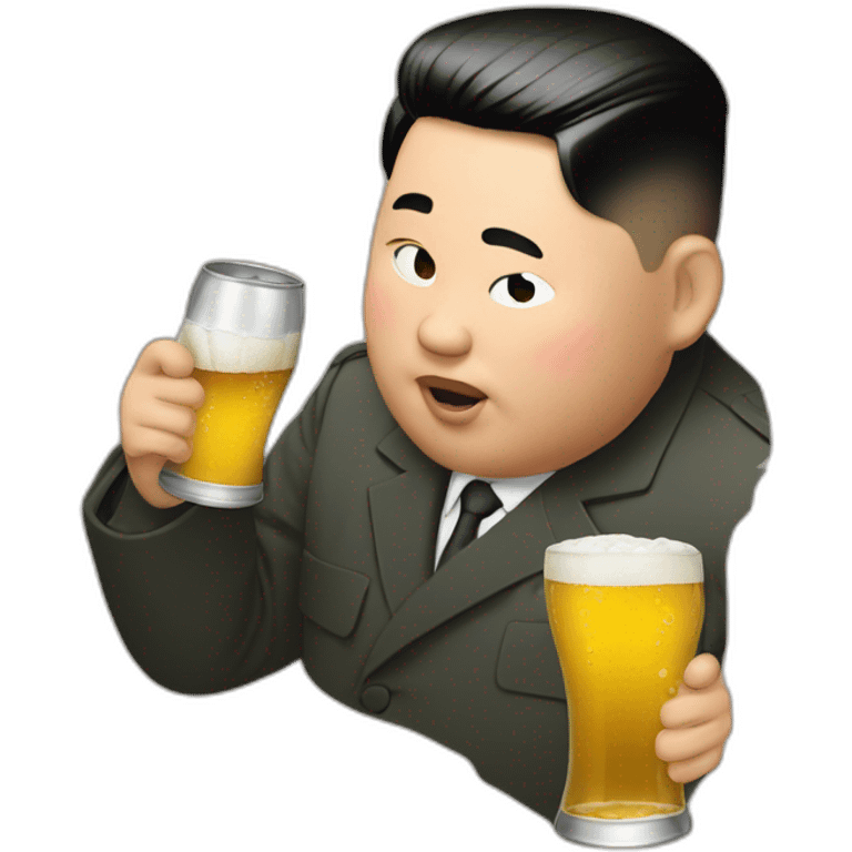 Kim Jung un drinking beer emoji