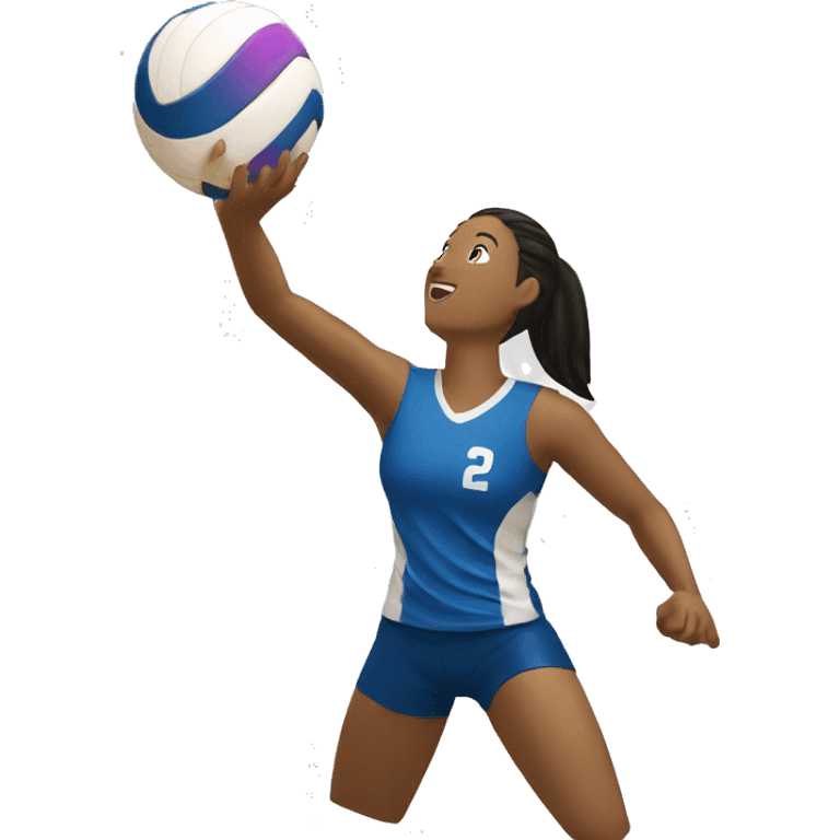 create a volleyball player spiking a volleyball emoji