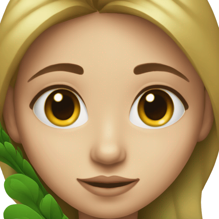 Girl with a peacock nose emoji