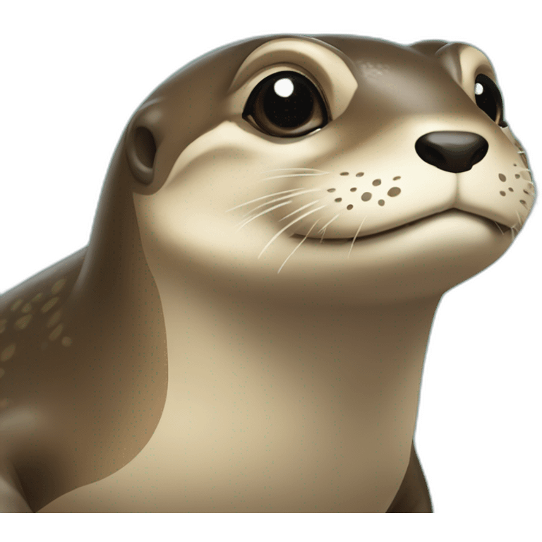 Loutre sur une tortue emoji