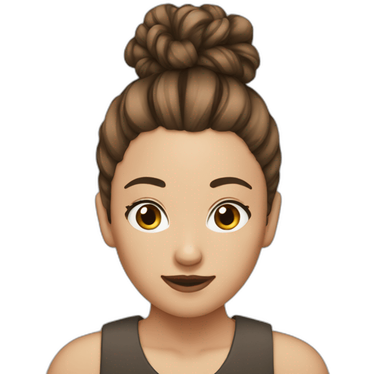 Hair bun brown hair  emoji