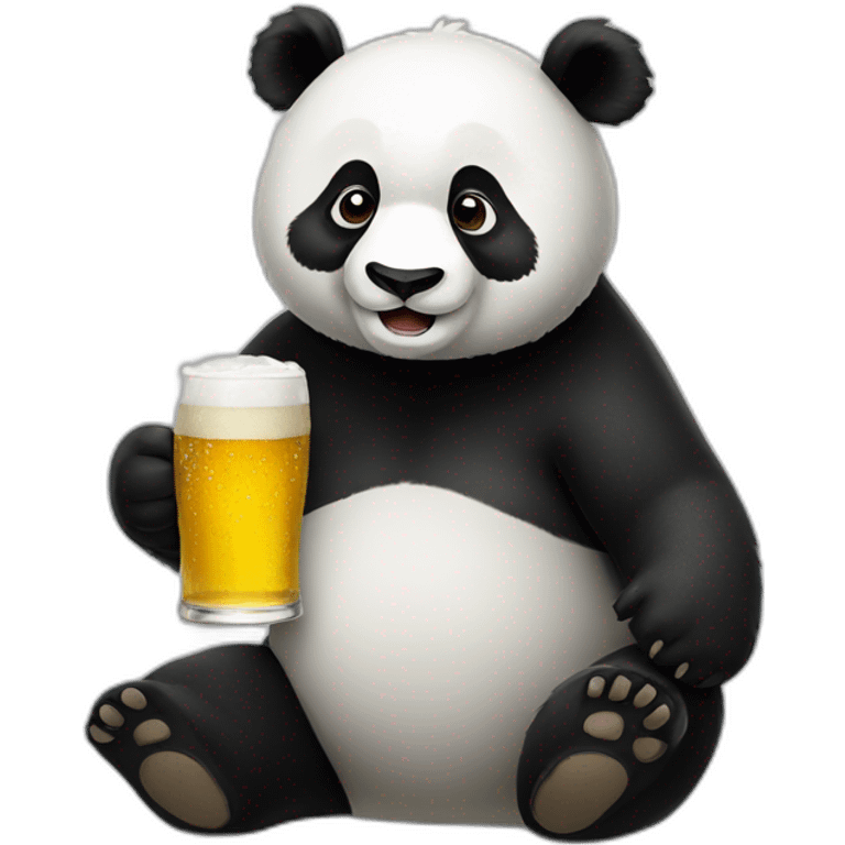 panda drinking beer emoji