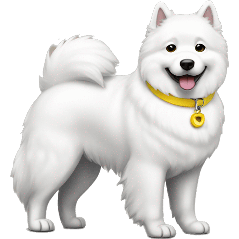 Samoyed with a yellow collar emoji