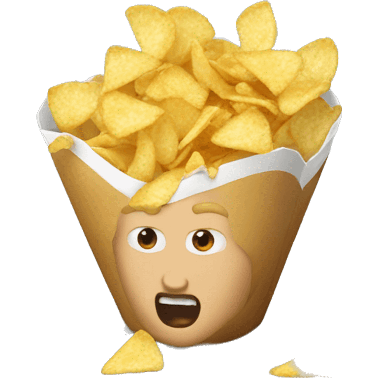 Macron qui mange des chips emoji