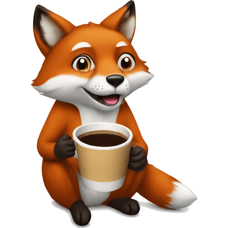 fox with coffee emoji