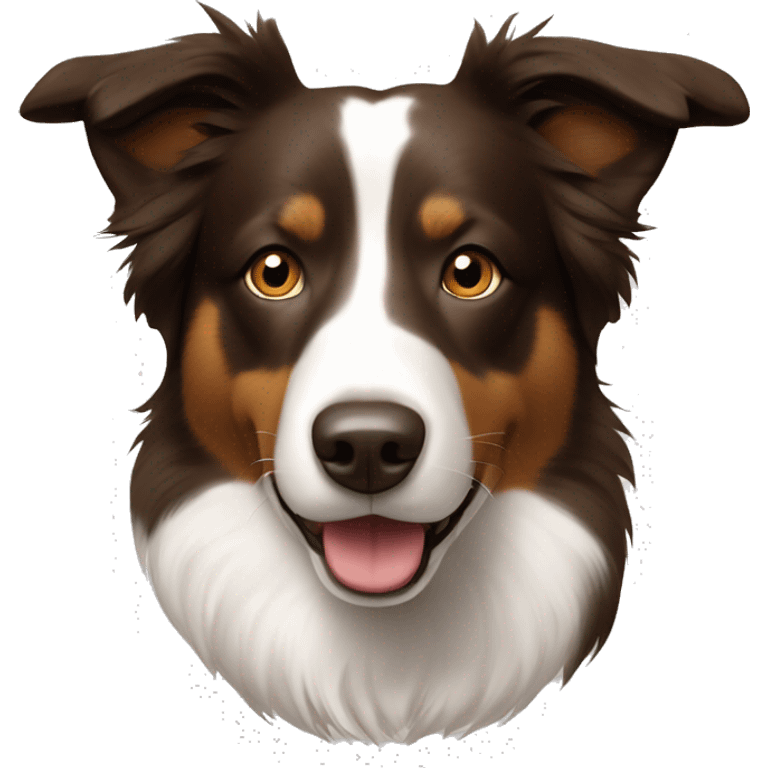 short haired brown and white border collie  emoji