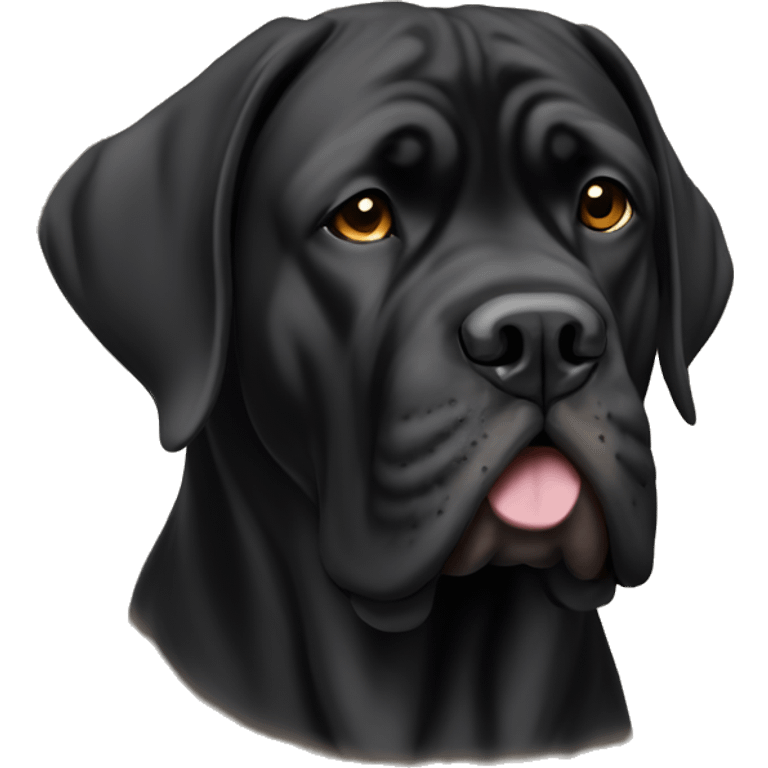 Black English mastiff with tan on forehead emoji