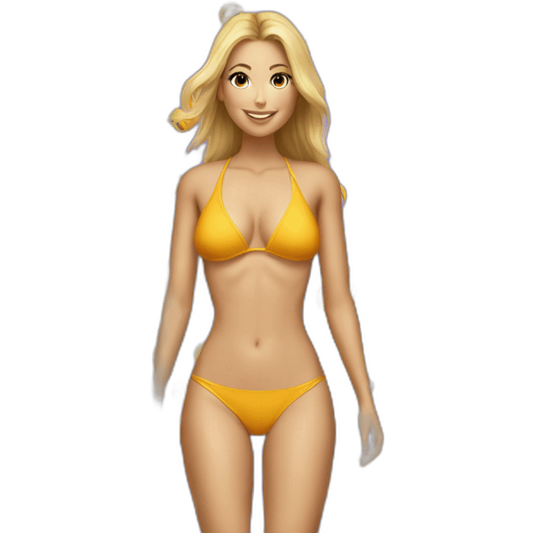 soft-fit Caucasian woman bikini (beach body) bed emoji