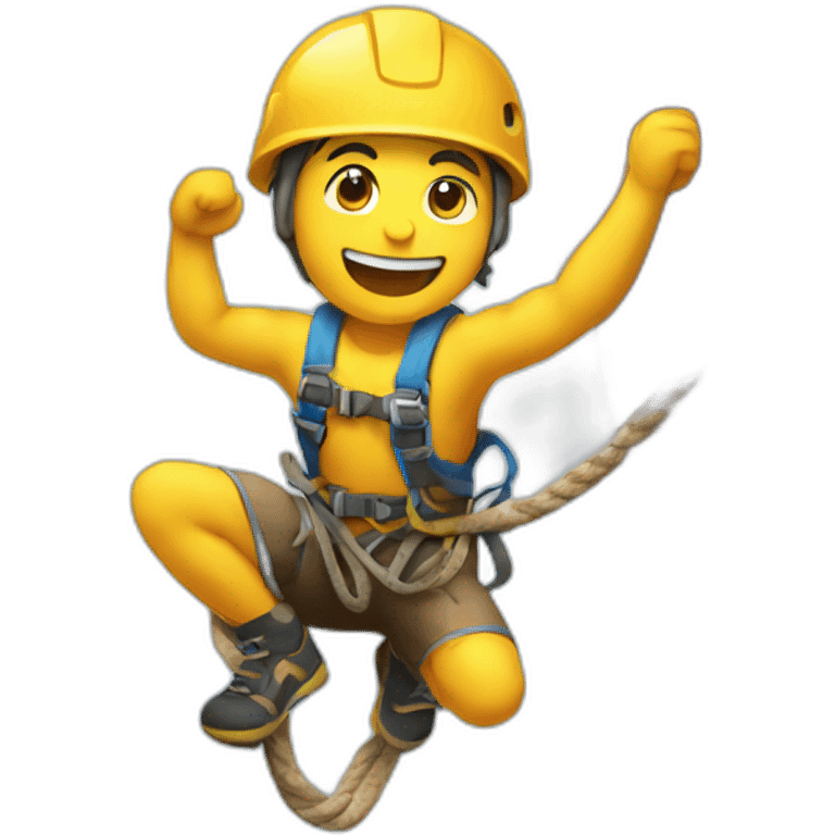 Climber holding by a rope emoji