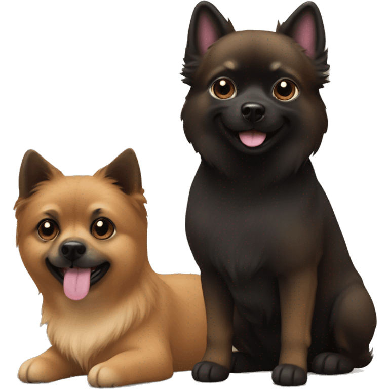 sable spitz and black petit brabancon emoji