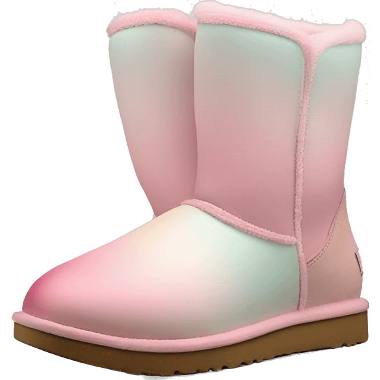 Pastel gradient pink hue platform short Ugg boots emoji