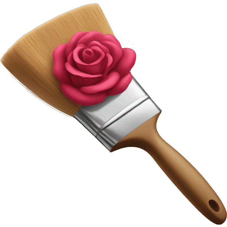 a brush that paints a rose emoji