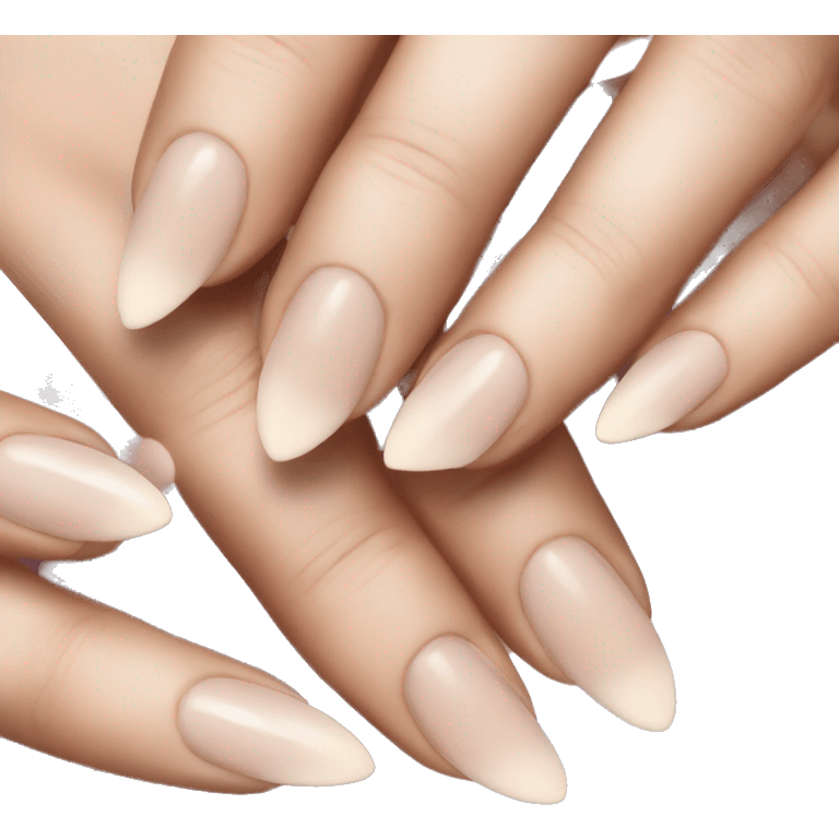 Almond french manicure emoji