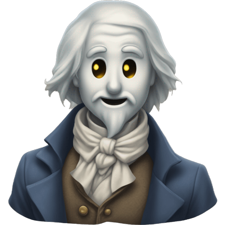 Nearly Headless Nick is a ghost in tattered noble attire with his head barely attached to his neck. Despite his eerie appearance, he carries an air of faded dignity. emoji