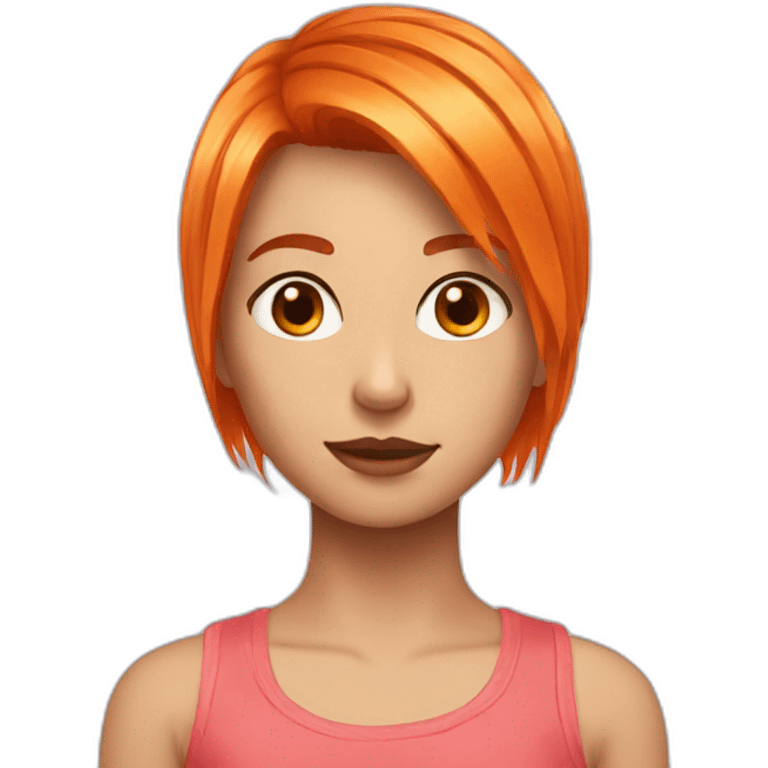 A orange hair from the girl has a new cut emoji